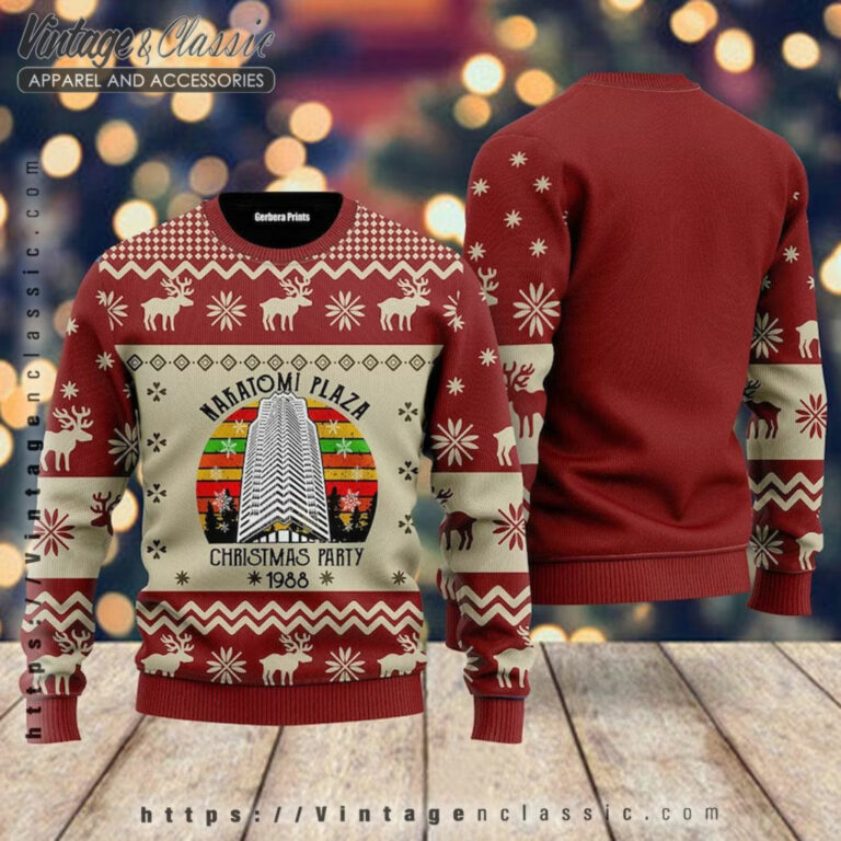 Nakatomi Plaza Christmas 1988 Ugly Sweater back Ugly Christmas Sweater Nakatomi Plaza Christmas 1988 Ugly Sweater back Ugly Christmas Sweater