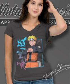 Naruto Shippuden Naruto Kanji Frame V Neck TShirt
