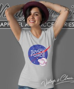 Nasa Peppa Pig Space Force V Neck TShirt