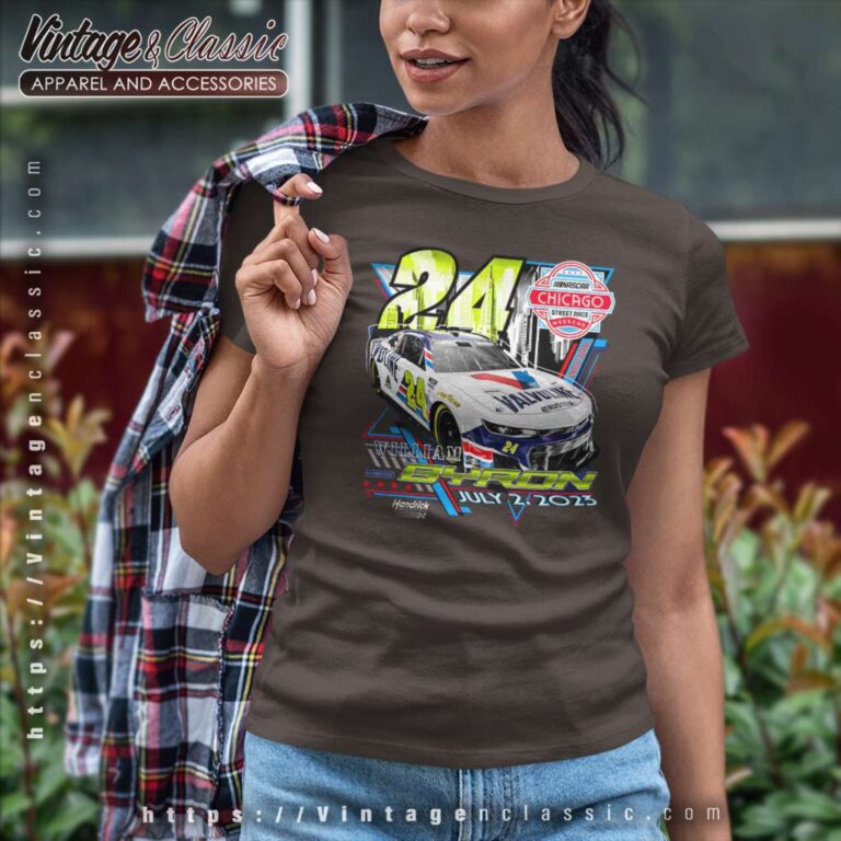 Nascar Byron 24 Chicago Valvoline Women TShirt Nascar Byron 24 Chicago Valvoline Women TShirt