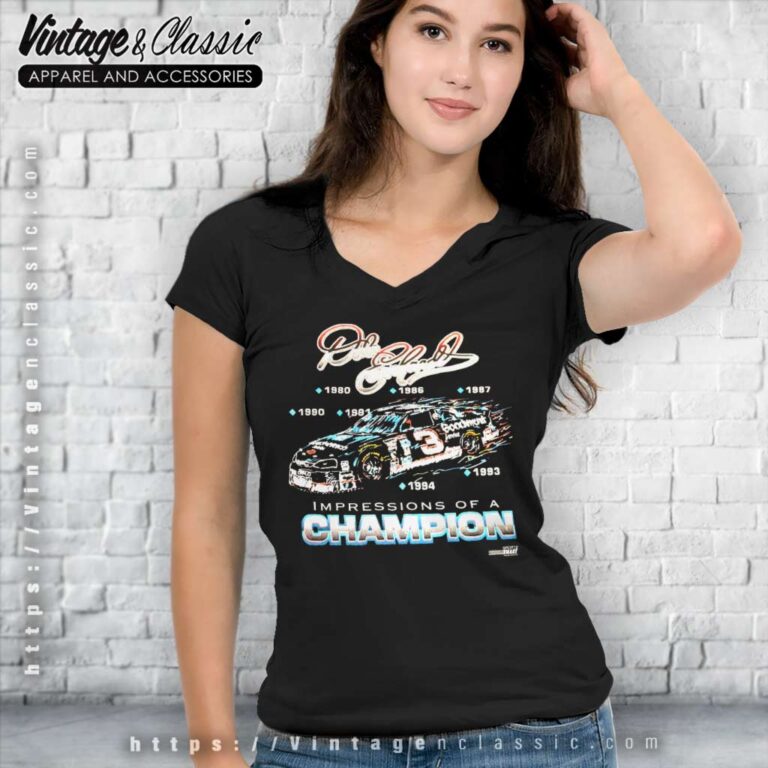Nascar Dale Earnhardt Sr 7 Time Champion Vintage V Neck TShirt Nascar Dale Earnhardt Sr 7 Time Champion Vintage V Neck TShirt