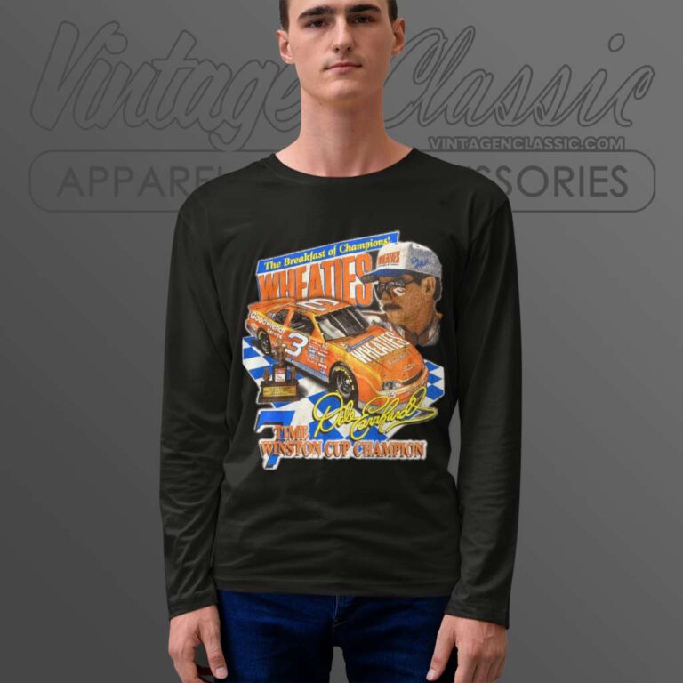 Nascar Dale Earnhardt Sr Champion Wheaties Vintage Long Sleeve Tee Nascar Dale Earnhardt Sr Champion Wheaties Vintage Long Sleeve Tee