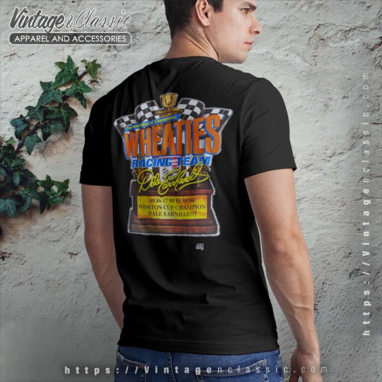 Nascar Dale Earnhardt Sr Champion Wheaties Vintage T Shirt Back Side Nascar Dale Earnhardt Sr Champion Wheaties Vintage T Shirt Back Side