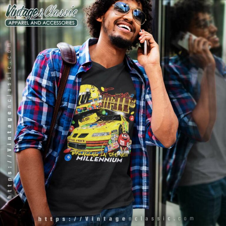 Nascar Ernie Irvan M And M V Neck TShirt Nascar Ernie Irvan M And M V Neck TShirt