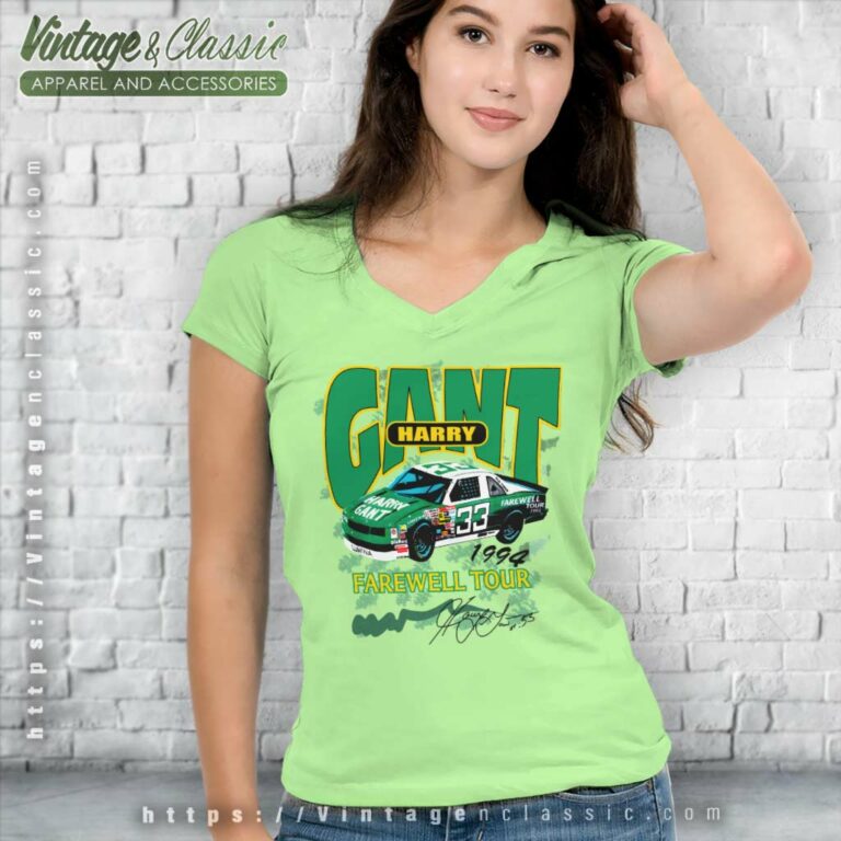 Nascar Harry Gant Farewell Tour V Neck TShirt 1 Nascar Harry Gant Farewell Tour V Neck TShirt 1