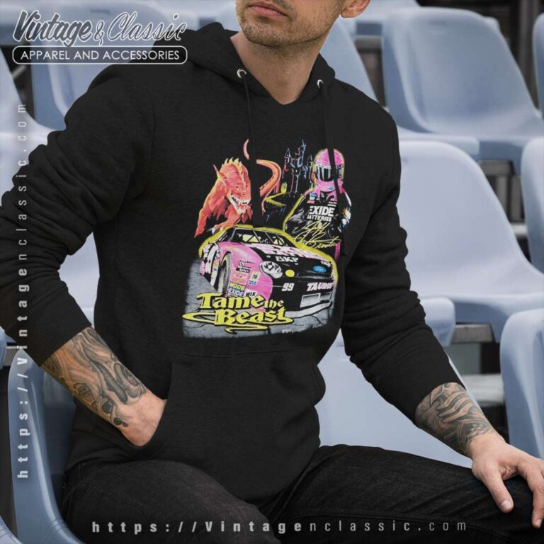 Nascar Jeff Burton Exide Tame The Beast Hoodie Nascar Jeff Burton Exide Tame The Beast Hoodie