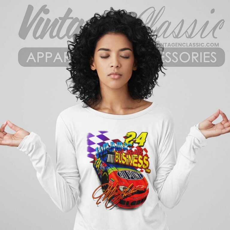 Nascar Jeff Gordon Winning Is His Business Vintage Long Sleeve Tee Nascar Jeff Gordon Winning Is His Business Vintage Long Sleeve Tee