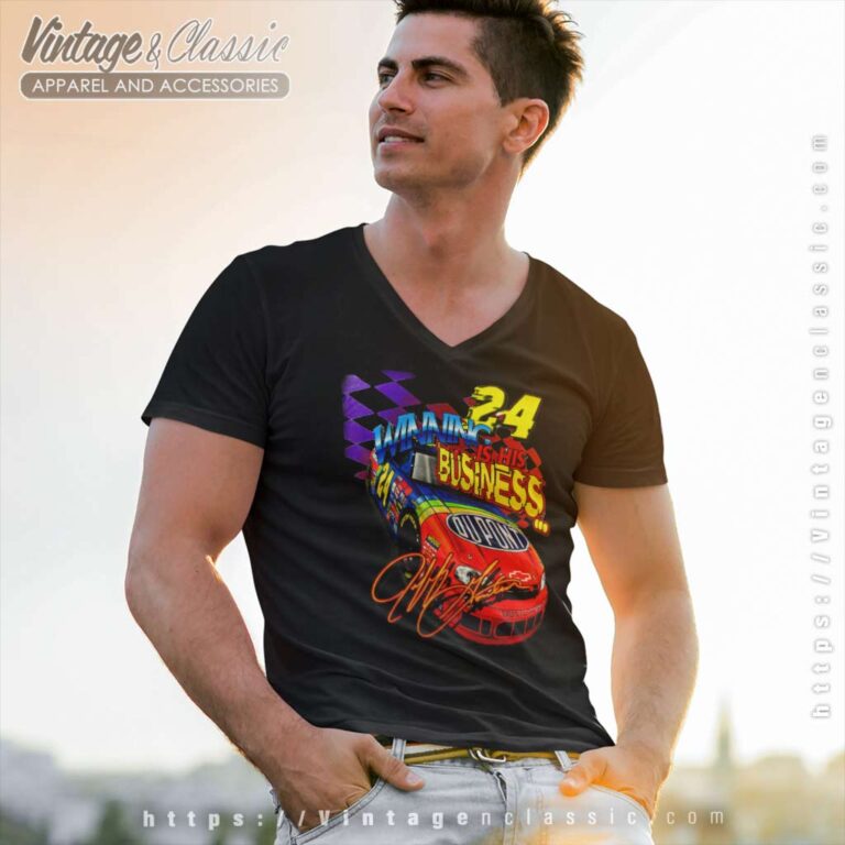 Nascar Jeff Gordon Winning Is His Business Vintage V Neck TShirt Nascar Jeff Gordon Winning Is His Business Vintage V Neck TShirt