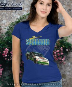 Nascar Ken Schrader 25 Kodiak Chevy V Neck TShirt