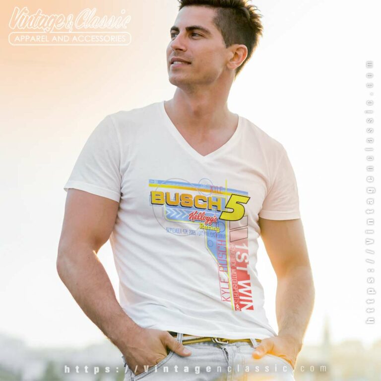 Nascar Kyle Busch 5 Kelloggs Racing V Neck TShirt Nascar Kyle Busch 5 Kelloggs Racing V Neck TShirt