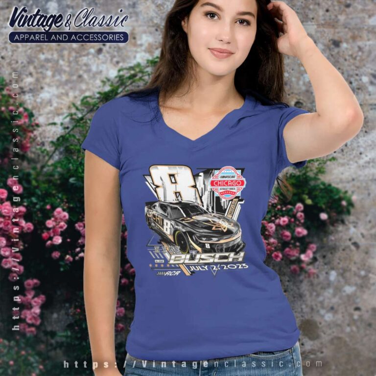 Nascar Kyle Busch 8 Chicago Street Race V Neck TShirt Nascar Kyle Busch 8 Chicago Street Race V Neck TShirt
