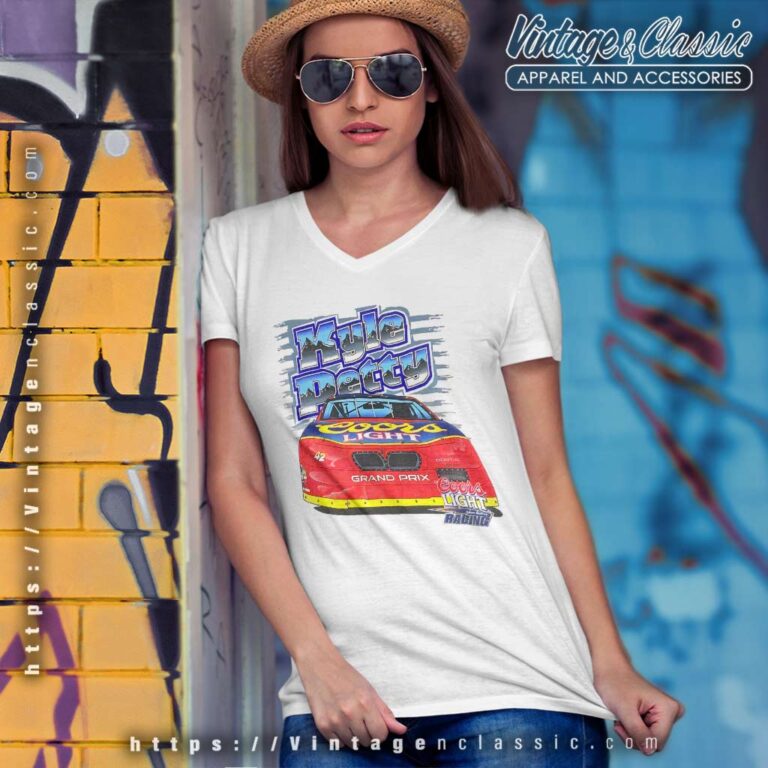 Nascar Kyle Petty Coors Light Vintage V Neck TShirt 1 Nascar Kyle Petty Coors Light Vintage V Neck TShirt 1
