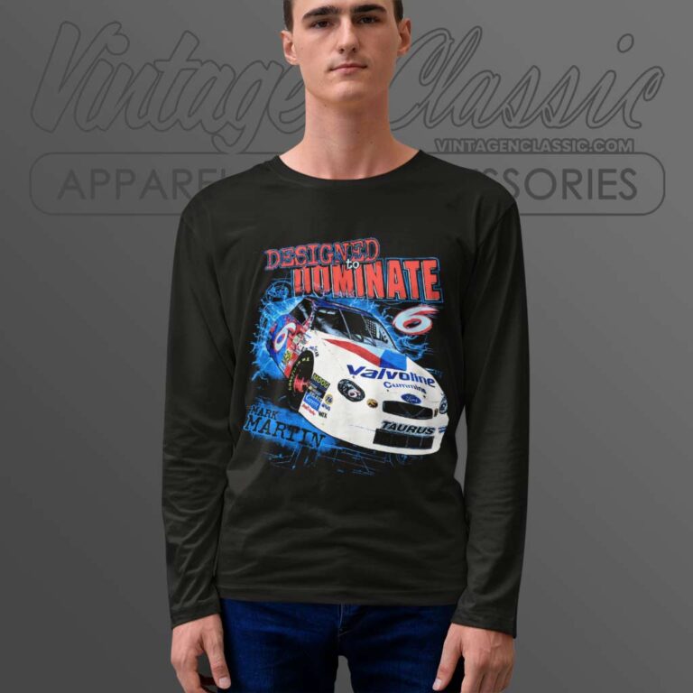 Nascar Mark Martin Designed To Dominate Vintage Long Sleeve Tee Nascar Mark Martin Designed To Dominate Vintage Long Sleeve Tee