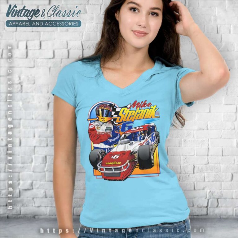 Nascar Mike Stefanik Burnham Hydronics Vintage V Neck TShirt Nascar Mike Stefanik Burnham Hydronics Vintage V Neck TShirt