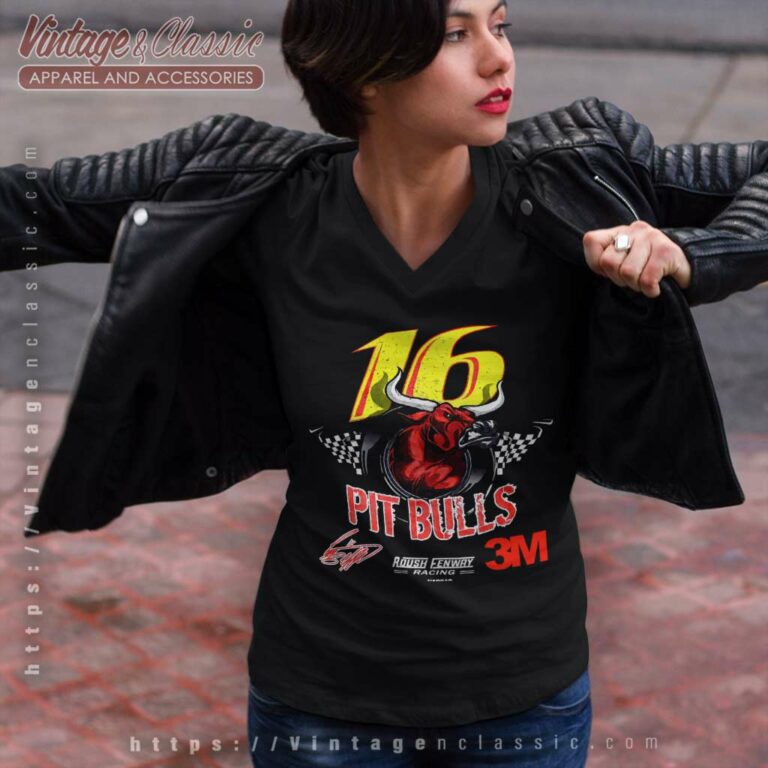 Nascar Pitbulls 16 Vintage Racing V Neck TShirt Nascar Pitbulls 16 Vintage Racing V Neck TShirt