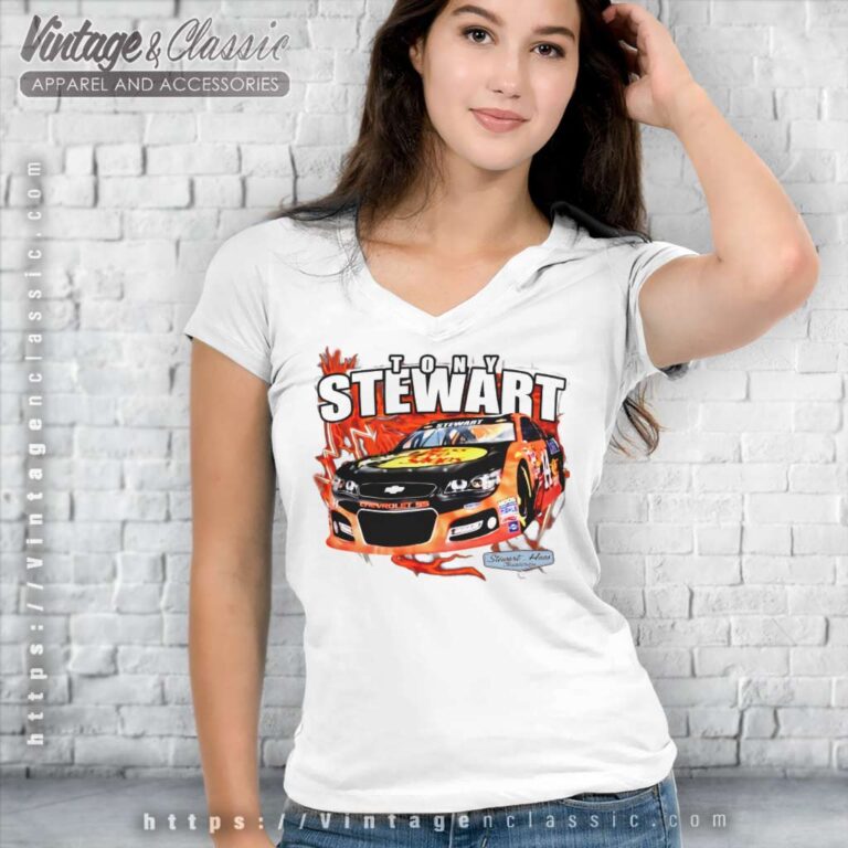 Nascar Racing Tony Stewart V Neck TShirt Nascar Racing Tony Stewart V Neck TShirt