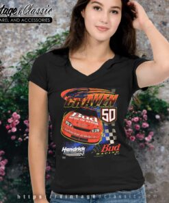 Nascar Ricky Craven Bud Racing Vintage V Neck TShirt