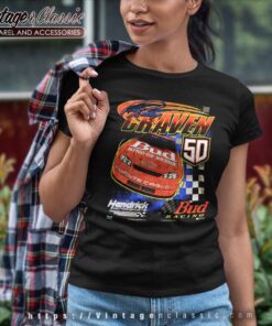 Nascar Ricky Craven Bud Racing Vintage Women TShirt