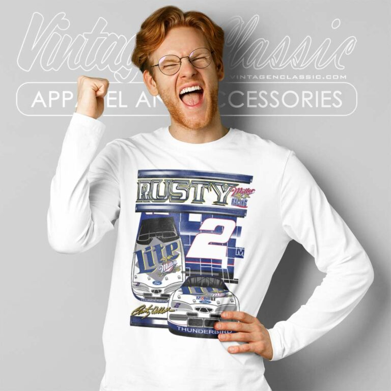 Nascar Rusty Wallace 2 Miller Lite Racing Long Sleeve Tee Nascar Rusty Wallace 2 Miller Lite Racing Long Sleeve Tee