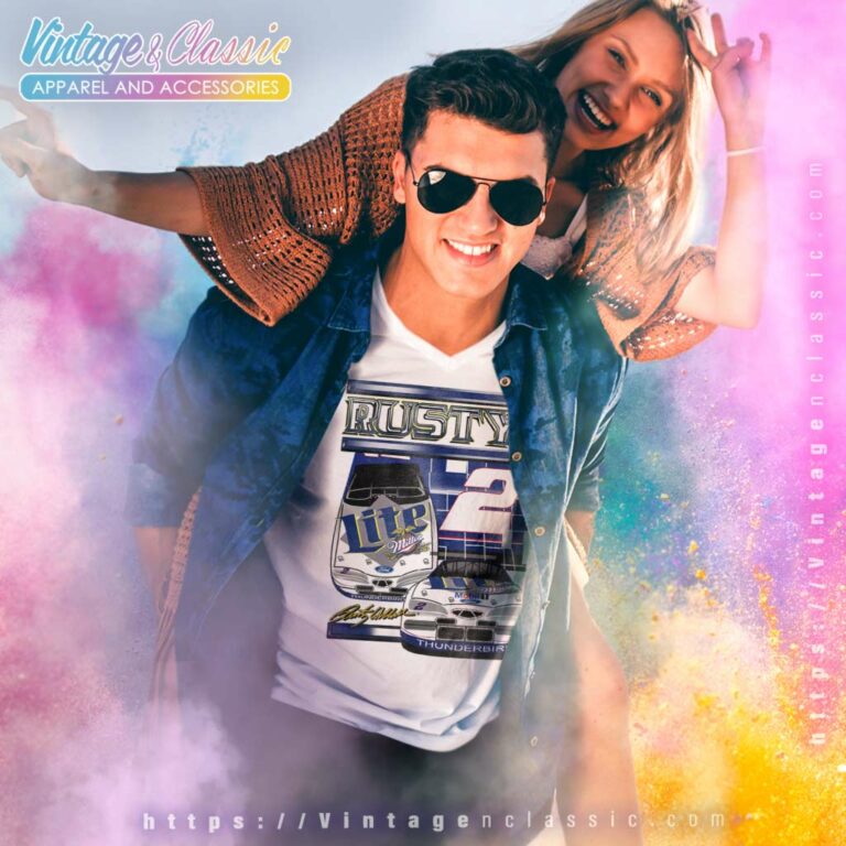 Nascar Rusty Wallace 2 Miller Lite Racing V Neck TShirt Nascar Rusty Wallace 2 Miller Lite Racing V Neck TShirt