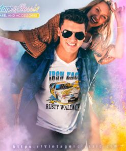 Nascar Rusty Wallace Iron Eagle V Neck TShirt