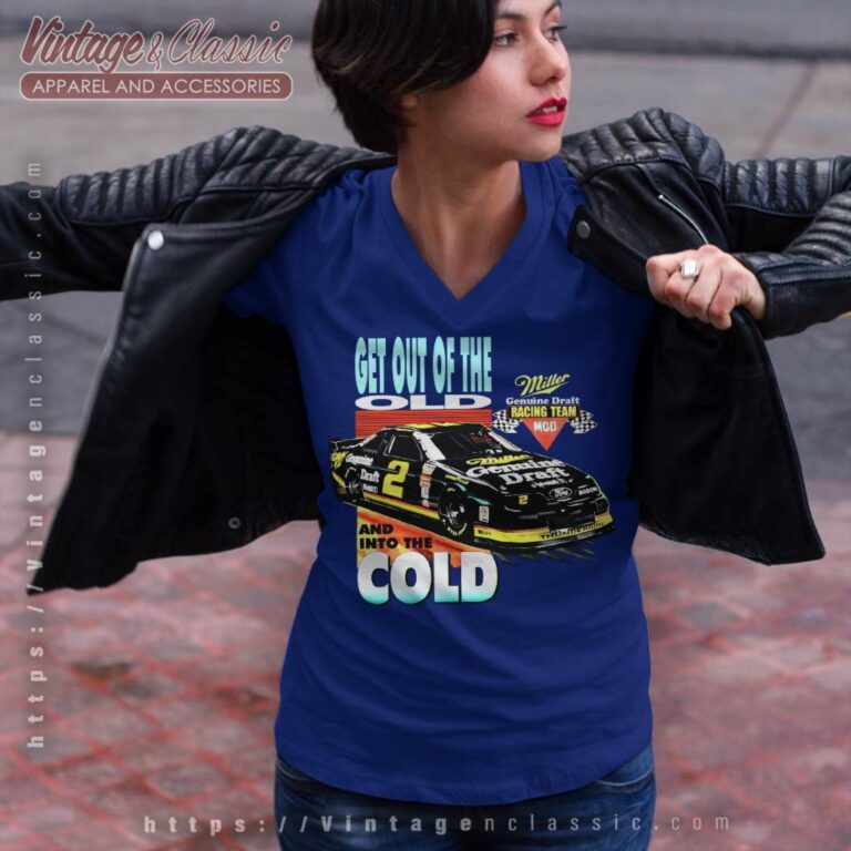 Nascar Rusty Wallace Miller Racing V Neck TShirt Nascar Rusty Wallace Miller Racing V Neck TShirt