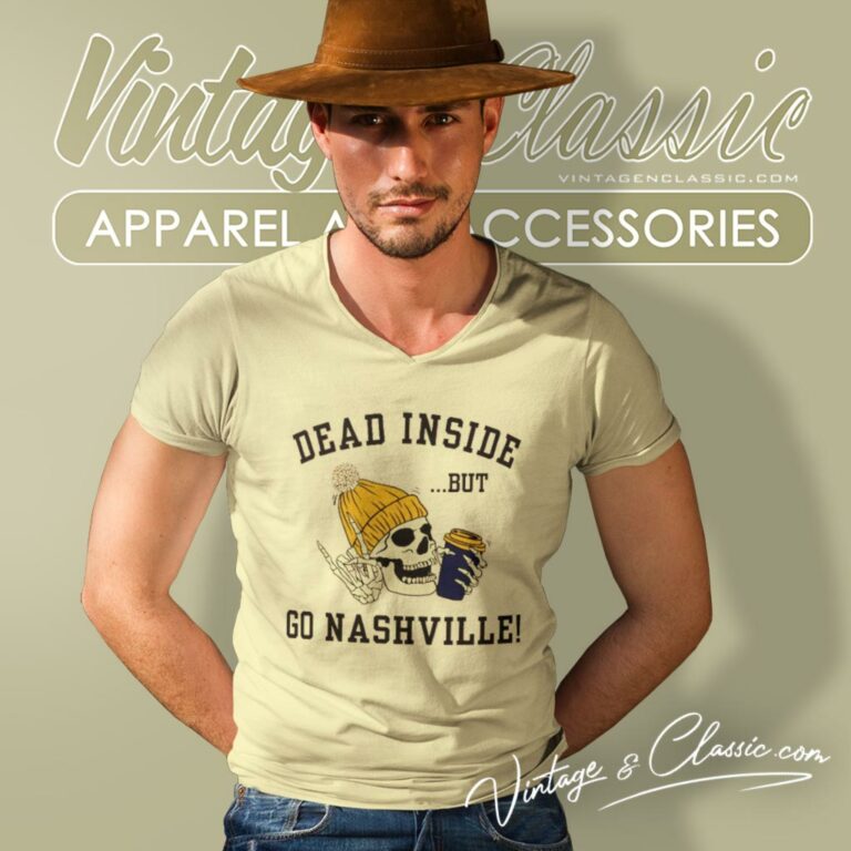 Nashville Dead Inside Hockey Nhl V Neck TShirt Nashville Dead Inside Hockey Nhl V Neck TShirt
