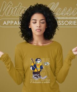 Nashville Predators Donald Duck Hockey Shirt Long Sleeve Tee