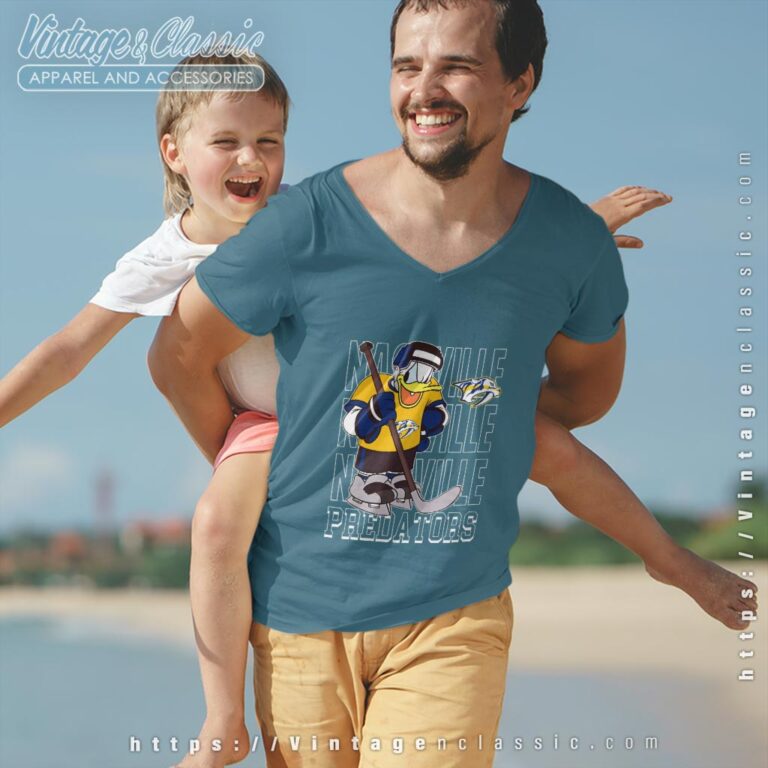 Nashville Predators Donald Duck Hockey Shirt V Neck TShirt Nashville Predators Donald Duck Hockey Shirt V Neck TShirt