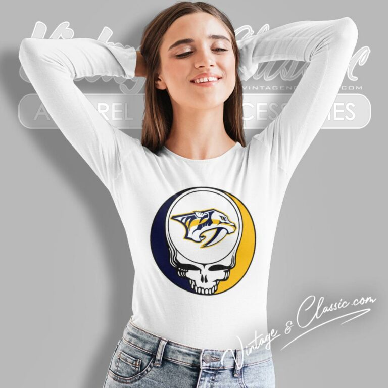 Nashville Predators Grateful Dead Steal Your Face Long Sleeve Tee Nashville Predators Grateful Dead Steal Your Face Long Sleeve Tee