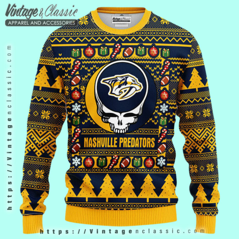 Nashville Predators Grateful Dead Ugly Sweater Ugly Christmas Sweater Nashville Predators Grateful Dead Ugly Sweater Ugly Christmas Sweater