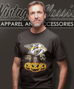 Nashville Predators Halloween Horror Movie Pumpkin T Shirt