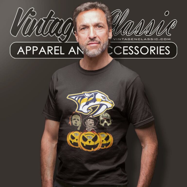 Nashville Predators Halloween Horror Movie Pumpkin T Shirt Nashville Predators Halloween Horror Movie Pumpkin T Shirt