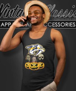 Nashville Predators Halloween Horror Movie Pumpkin Tank Top Racerback