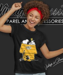 Nashville Predators Hockey Snoopy Woodstock The Peanuts Movie Women T Shirt