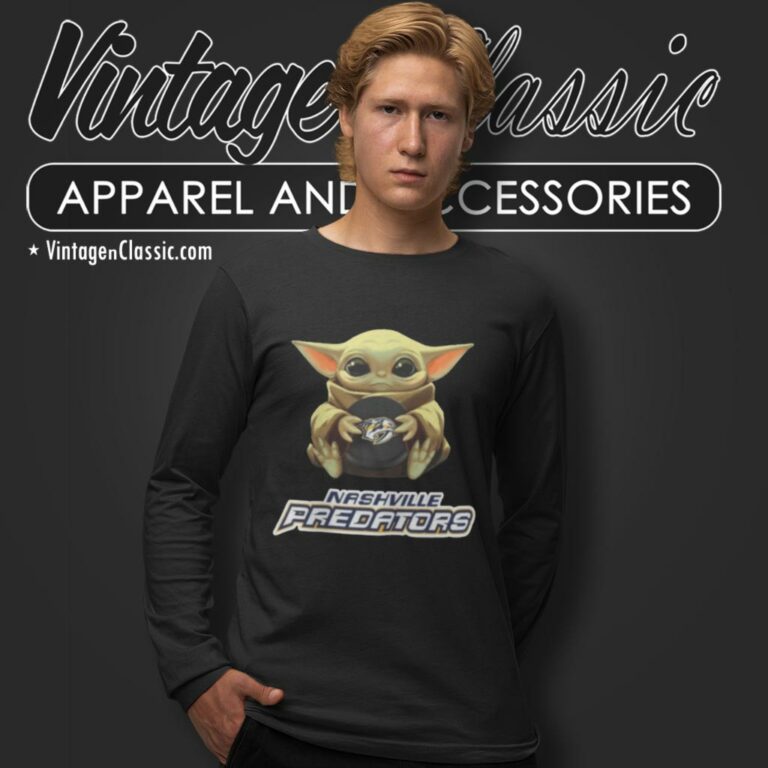 Nashville Predators Nhl Hockey Star Wars Baby Yoda Long Sleeve Tee Nashville Predators Nhl Hockey Star Wars Baby Yoda Long Sleeve Tee