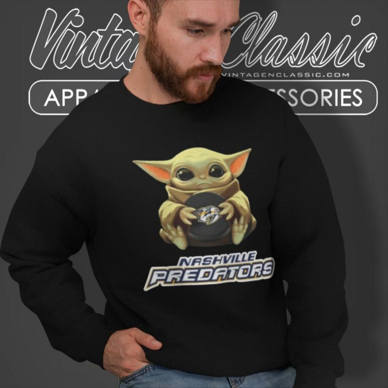 Nashville Predators Nhl Hockey Star Wars Baby Yoda Sweatshirt Nashville Predators Nhl Hockey Star Wars Baby Yoda Sweatshirt