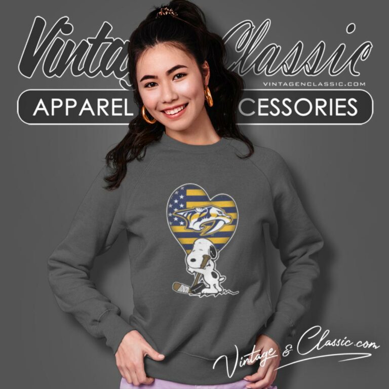 Nashville Predators Nhl Hockey The Peanuts Movie Adorable Snoopy Sweatshirt Nashville Predators Nhl Hockey The Peanuts Movie Adorable Snoopy Sweatshirt