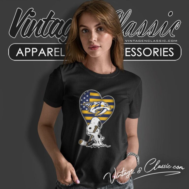 Nashville Predators Nhl Hockey The Peanuts Movie Adorable Snoopy Women T Shirt Nashville Predators Nhl Hockey The Peanuts Movie Adorable Snoopy Women T Shirt
