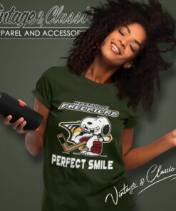 Nashville Predators Shirt Snoopy Perfect Smile The Peanuts Movie Hockey Women T Shirt