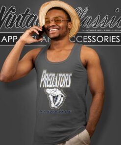 Nashville Predators Skull Retro Nhl Tank Top Racerback