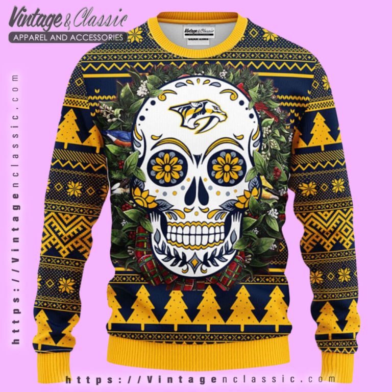 Nashville Predators Skull Ugly Christmas Sweater Ugly Christmas Sweater Nashville Predators Skull Ugly Christmas Sweater Ugly Christmas Sweater