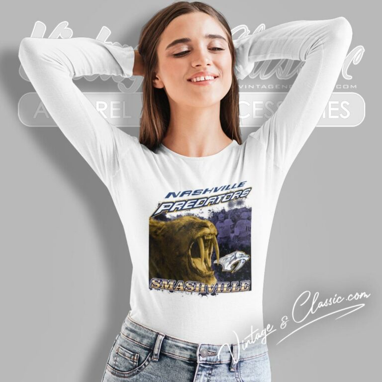 Nashville Predators Smashville Vintage Nhl Long Sleeve Tee Nashville Predators Smashville Vintage Nhl Long Sleeve Tee