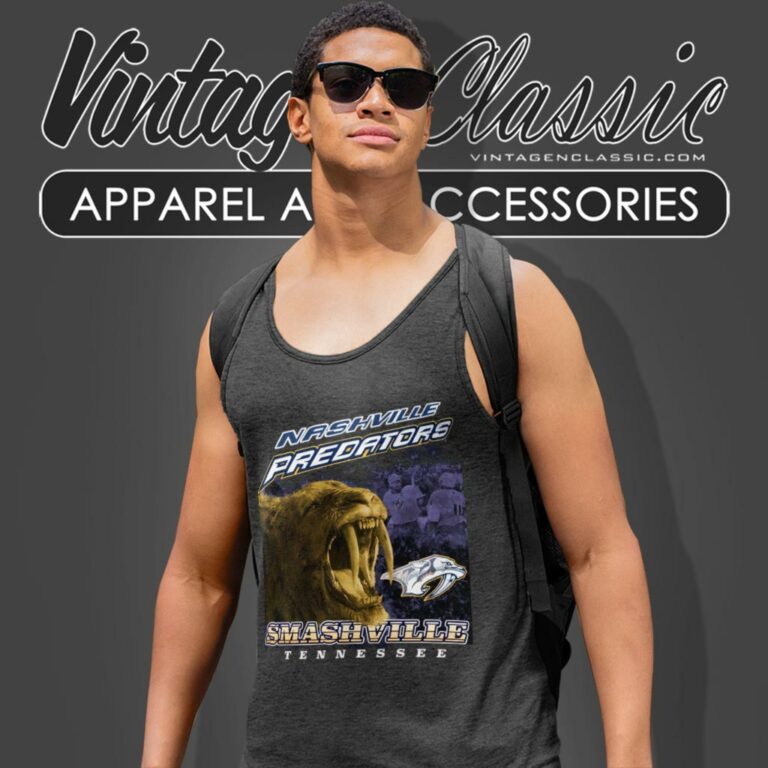 Nashville Predators Smashville Vintage Nhl Tank Top Racerback Nashville Predators Smashville Vintage Nhl Tank Top Racerback