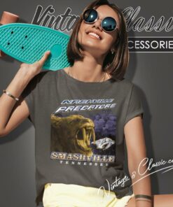 Nashville Predators Smashville Vintage Nhl Women T Shirt