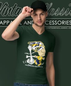 Nashville Predators Snoopy And Charlie Brown Dancing V Neck TShirt