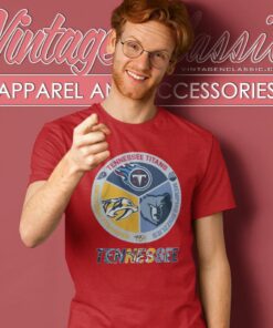 Nashville Predators Tennessee Titans Memphis Grizzlies Logo T Shirt