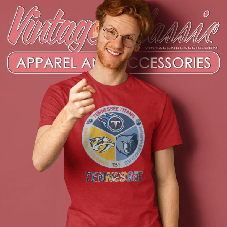 Nashville Predators Tennessee Titans Memphis Grizzlies Logo T Shirt Nashville Predators Tennessee Titans Memphis Grizzlies Logo T Shirt