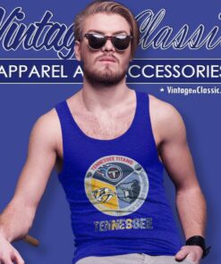 Nashville Predators Tennessee Titans Memphis Grizzlies Logo Tank Top Racerback