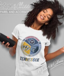 Nashville Predators Tennessee Titans Memphis Grizzlies Logo Women T Shirt
